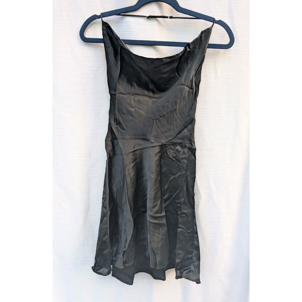 Zara Womens Satin Effect Cowl Neck Halter Top Mini Dress Sz XS‎ Whimsigoth